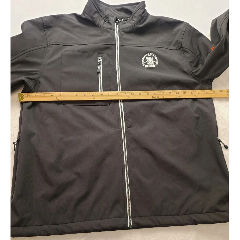 Clique Men's Softshell Jacket XL Black Full Zip Fleece Lined Bob‎ Calamia Golf